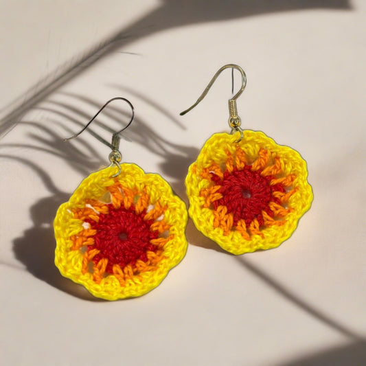 Amani’s Collection Sunflower Crochet Earrings