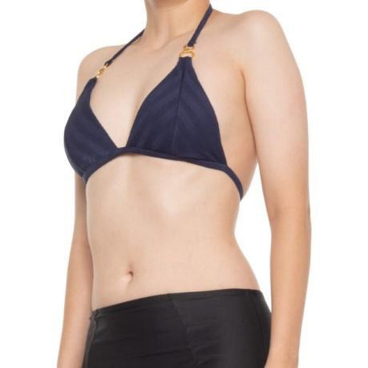La Blanca Linea Triangle Bikini Top in Indigo