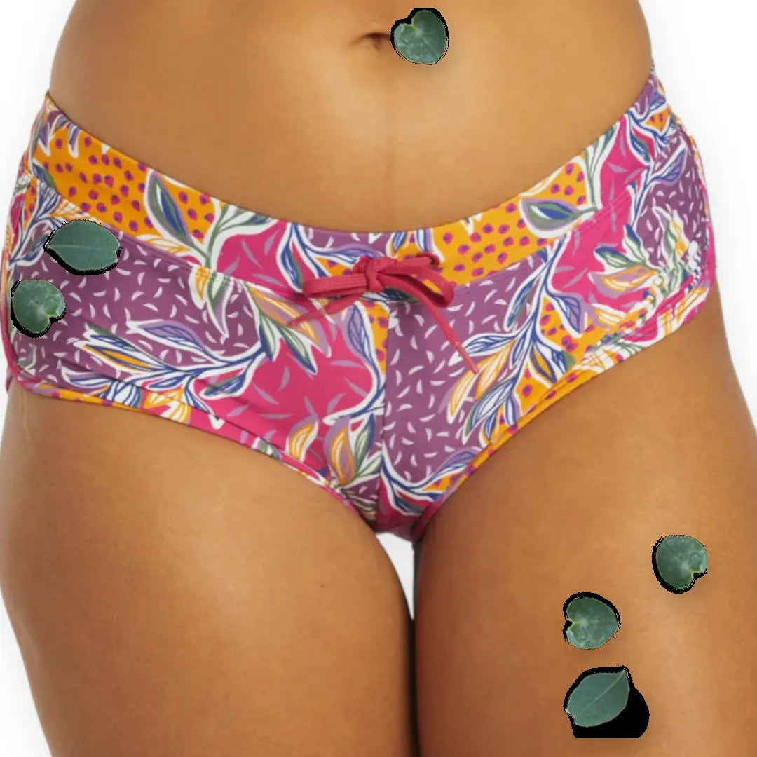 Sporti Active Floral Patchwork Cheeky Boyshort Swim Bottom Makuwa Swim Wear