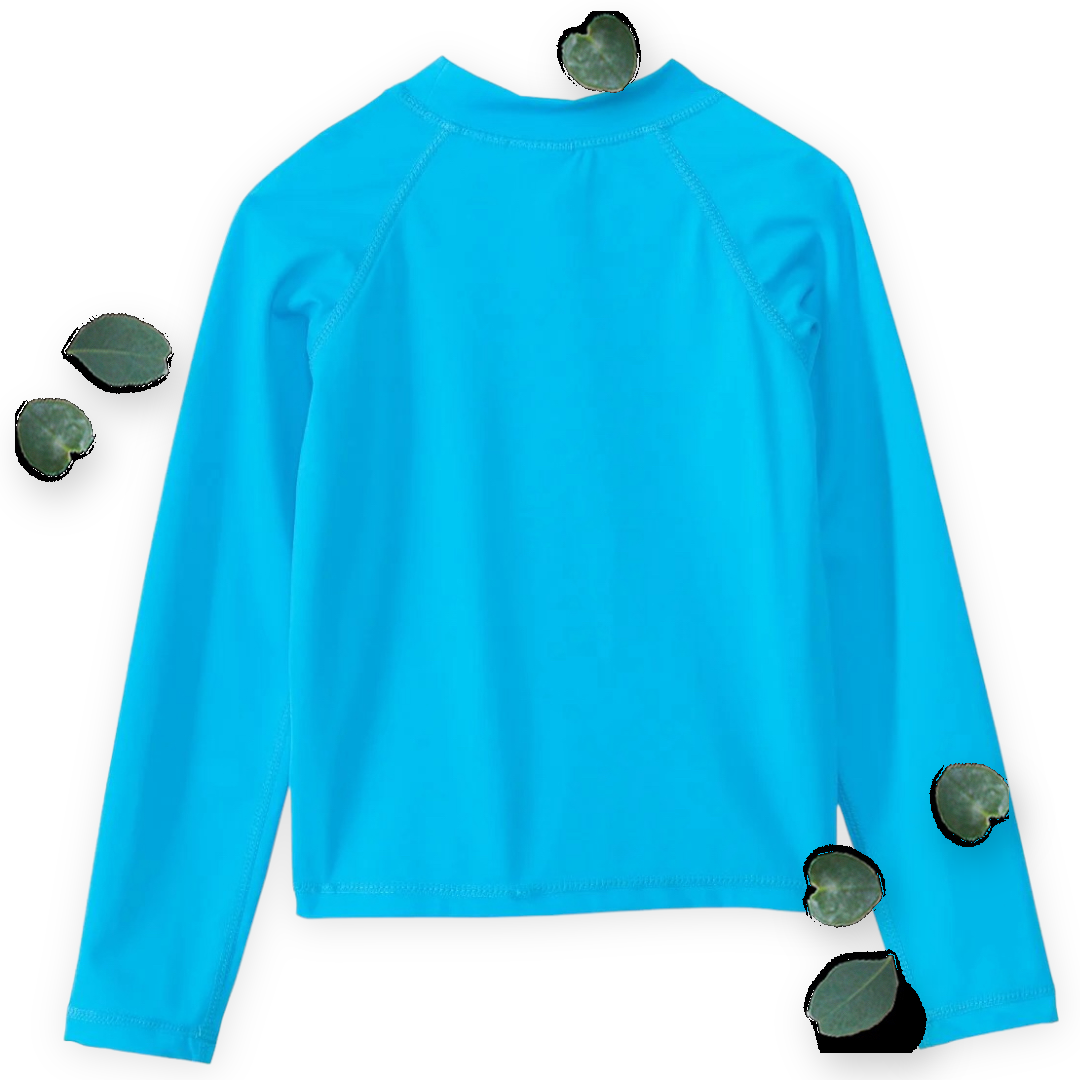 Kanu Surf Girls' Blue Long Sleeve UV Rashguard UPF 50+