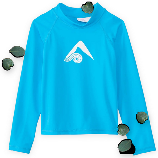 Kanu Surf Girls' Blue Long Sleeve UV Rashguard UPF 50+