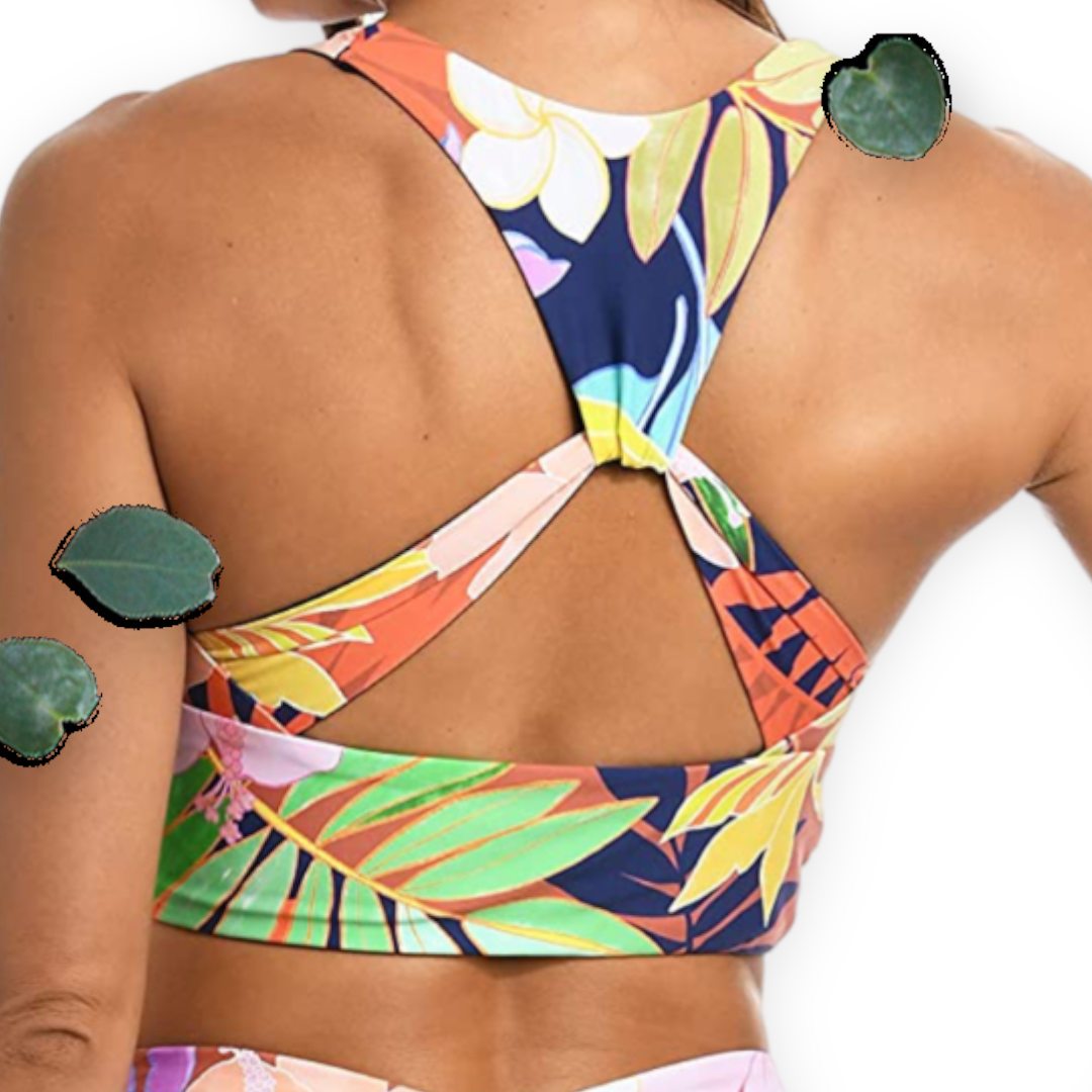Citrus Women's Tropical Wrap Crop  Reversible Swimsuit