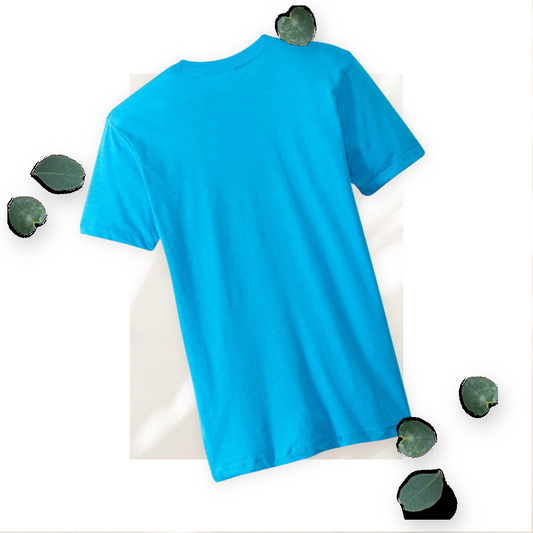 Unisex Neon Blue Fitted Crew Neck T-Shirt
