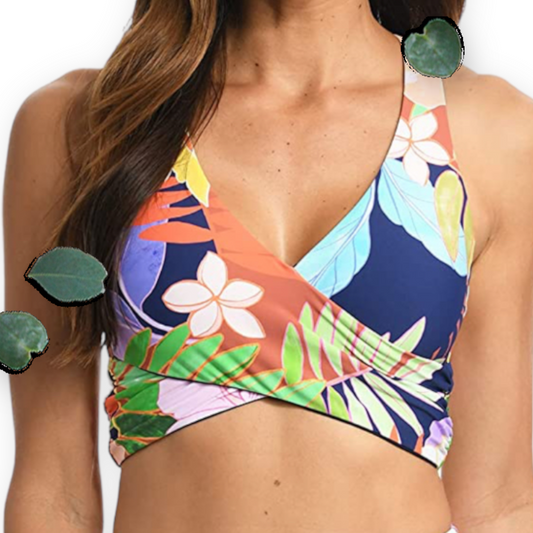 Citrus Women's Tropical Wrap Crop  Reversible Swimsuit
