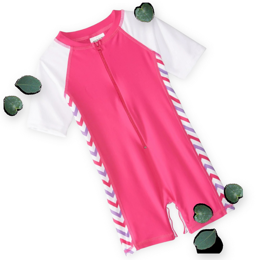 Purple Pink Infants' Unisex Sun Suit Chevron UPF 50+ (Toddler)