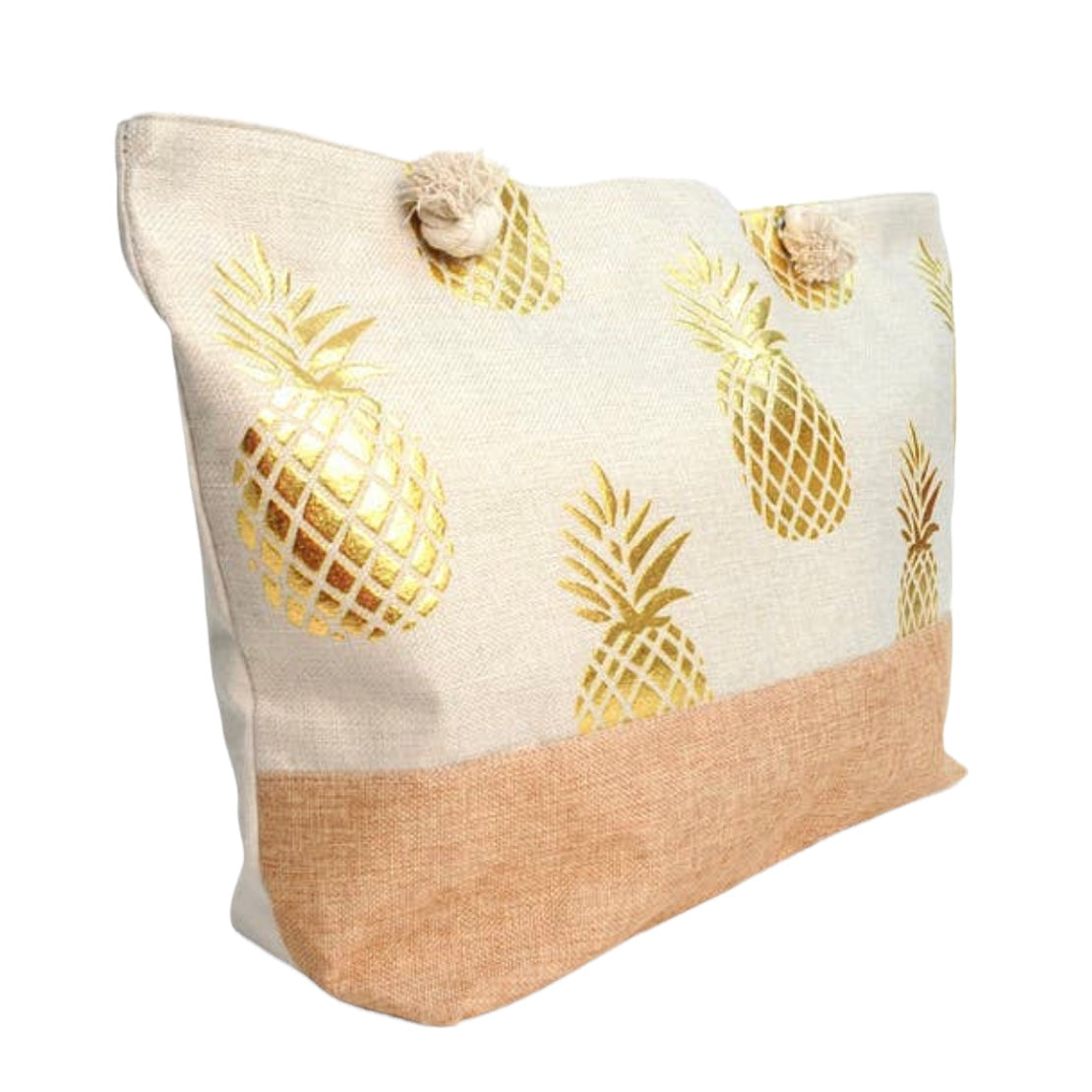 Gold Pineapples  Summer Beach Tote Bag