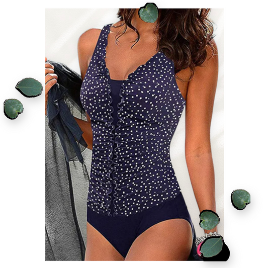 Women’s Small Poca Dot One-piece Swimwear Plus Size
