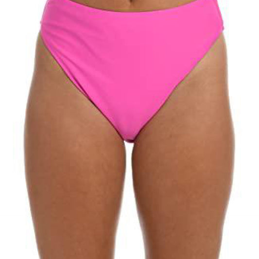 Hobie Women's Standard Hi Waist Bikini Swimsuit Bottom, Hot Pink//Solids