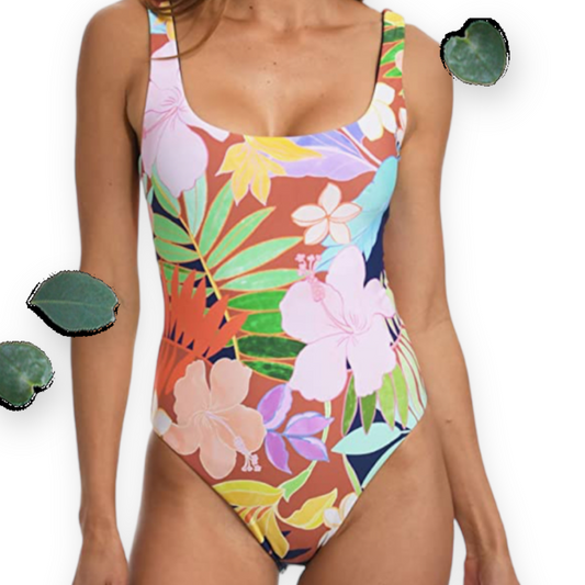 Citrus Women's One Piece Tropical Reversible Swimsuit