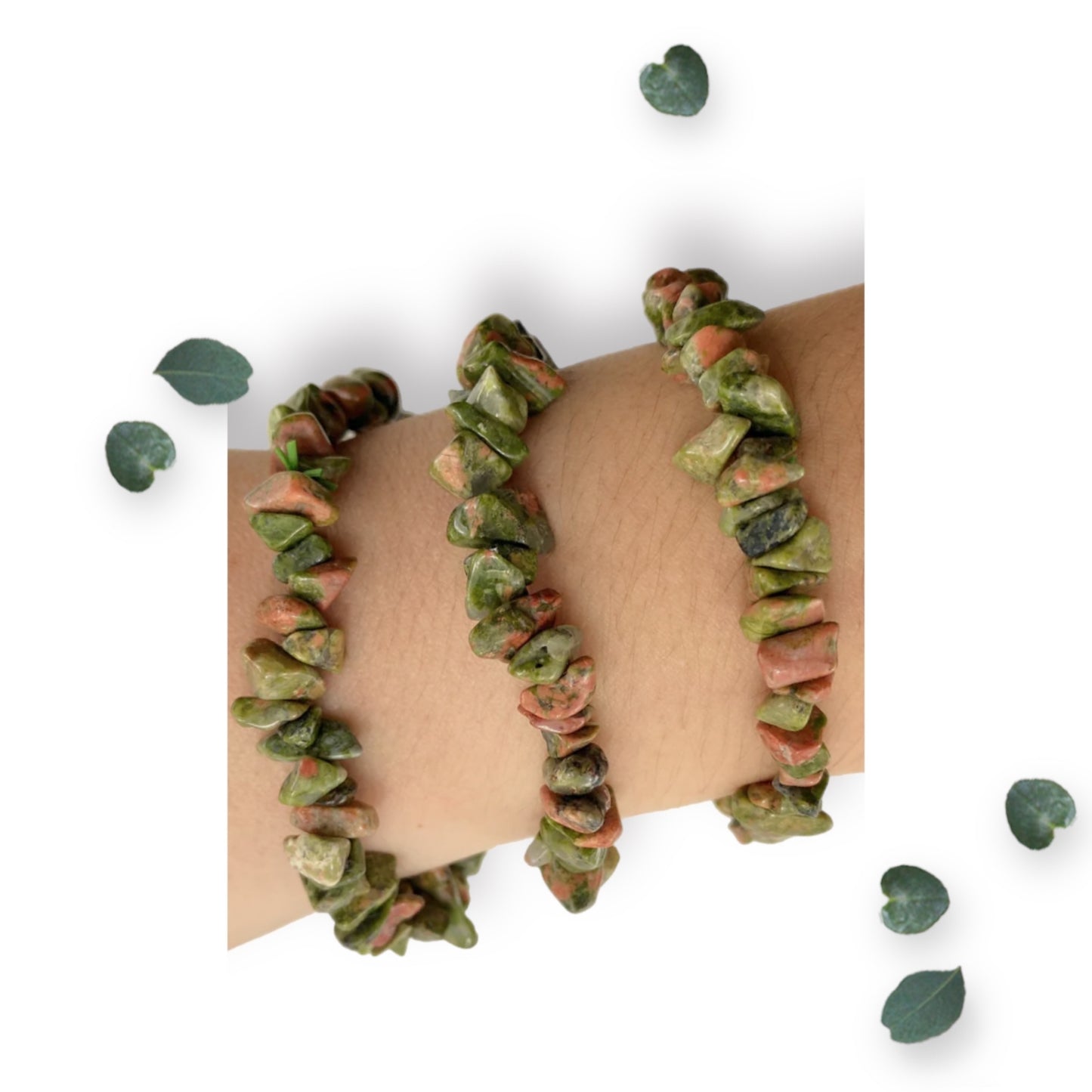 Unakite Chip Bracelet