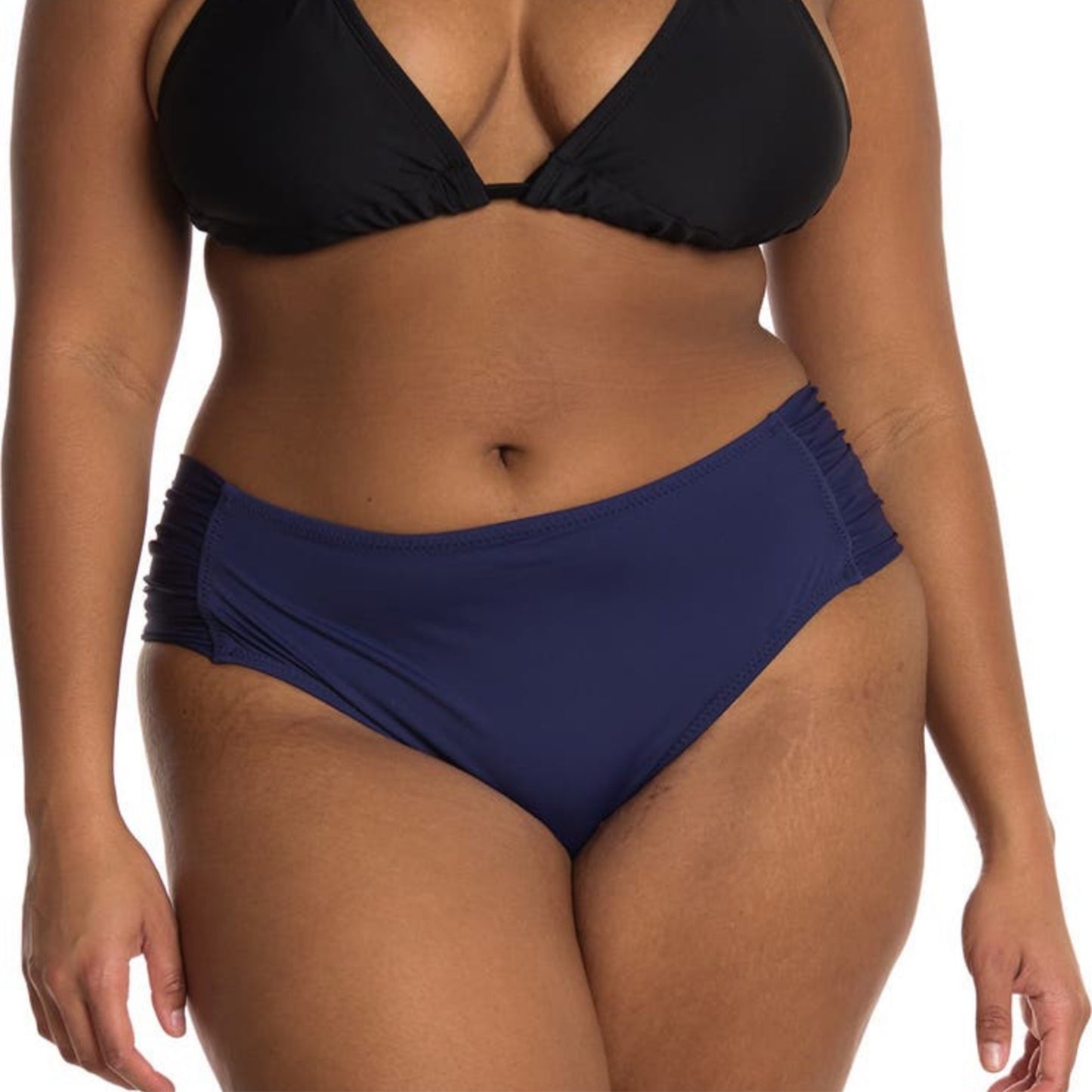 Becca Plus Size Solid Color Code Hipster Bottoms Women's Swimsuit
