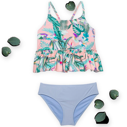 Sunseeker Little Girls Tropical Dream Ruffles Bikini Set