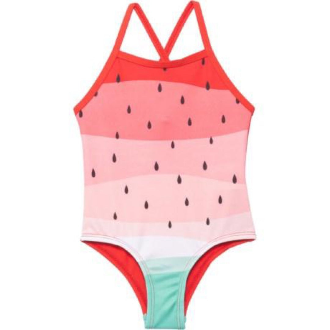 Pink Platinum Toddler Girl Watermelon Print One-Piece Swimsuit