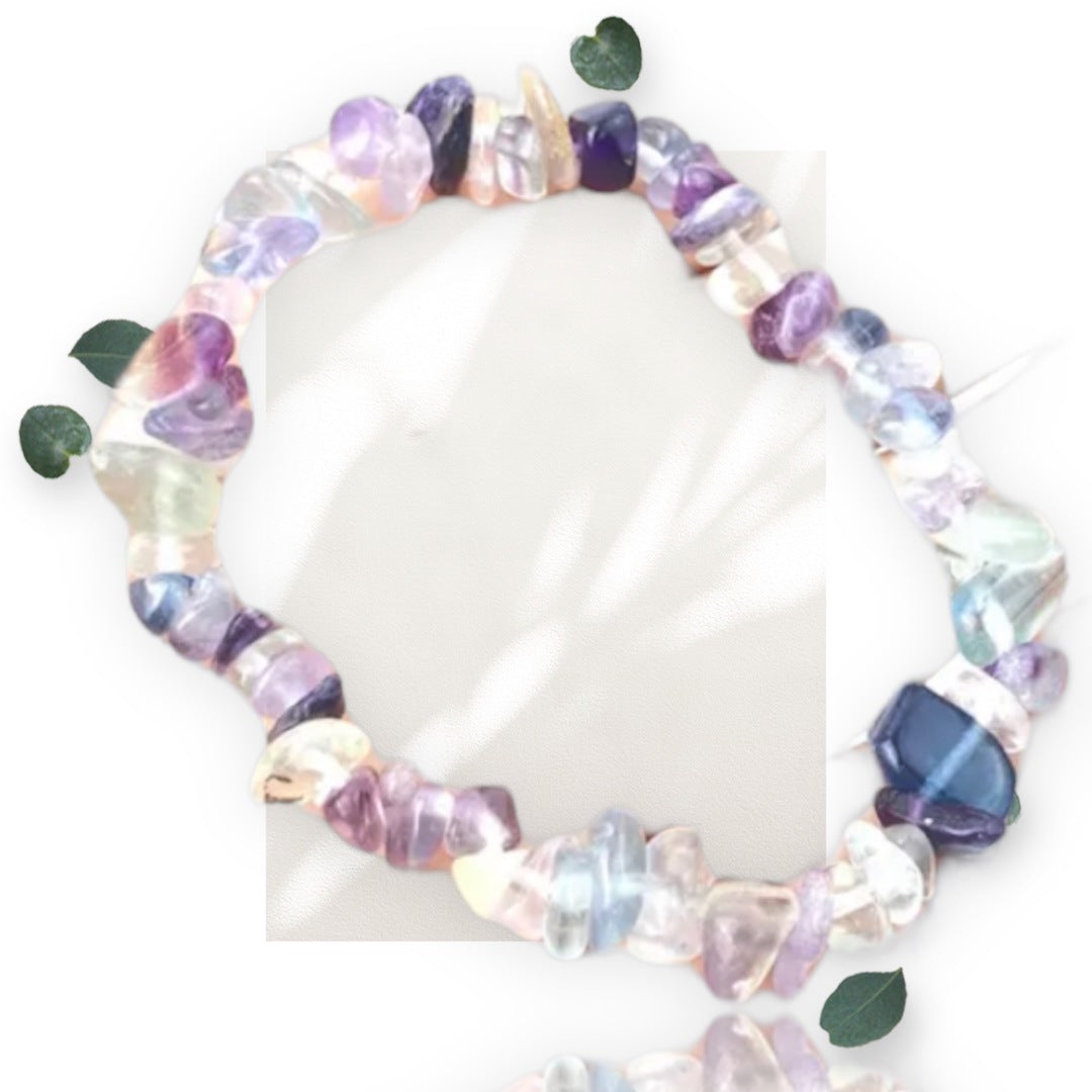 Rainbow Fluorite Chip  Bracelets