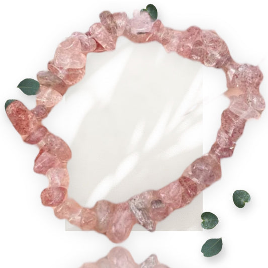 Strawberry Quartz Chip Bracelet