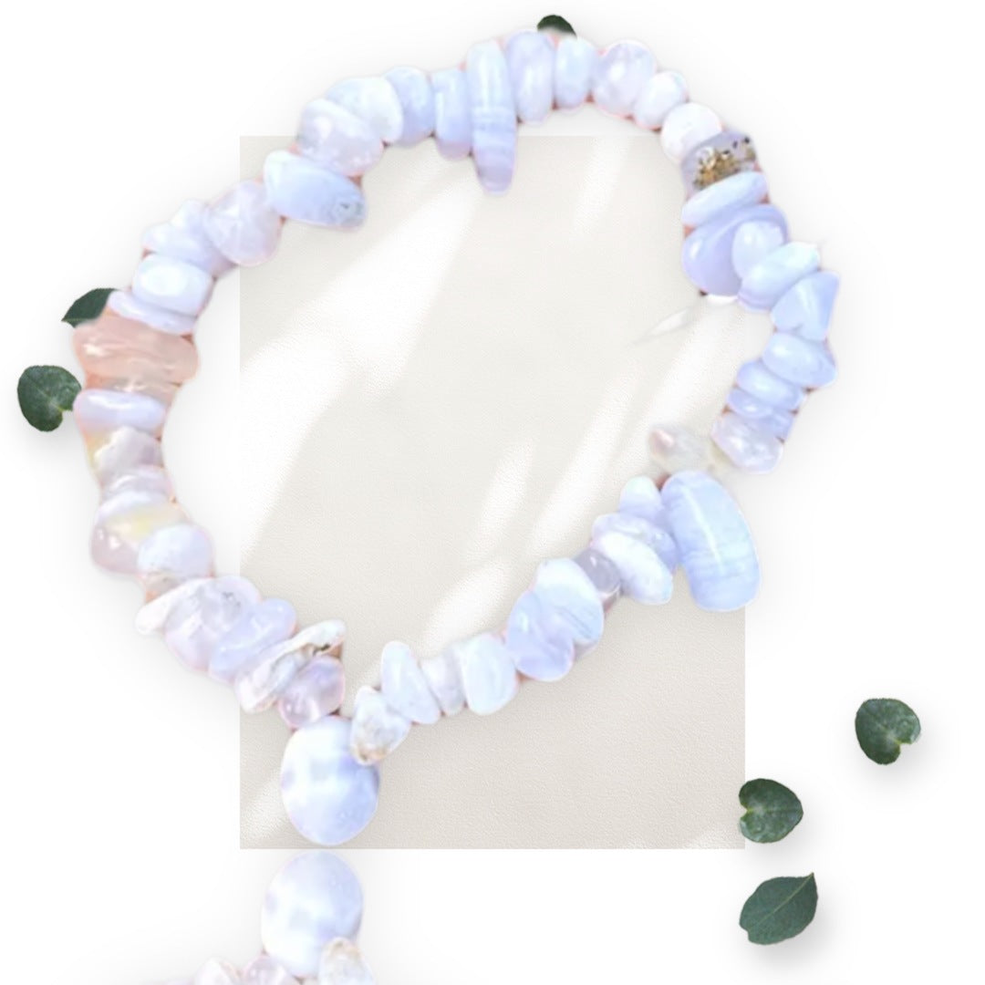 Blue Lace Agate Chip Bracelet