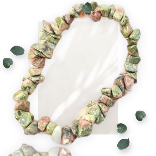 Unakite Chip Bracelet