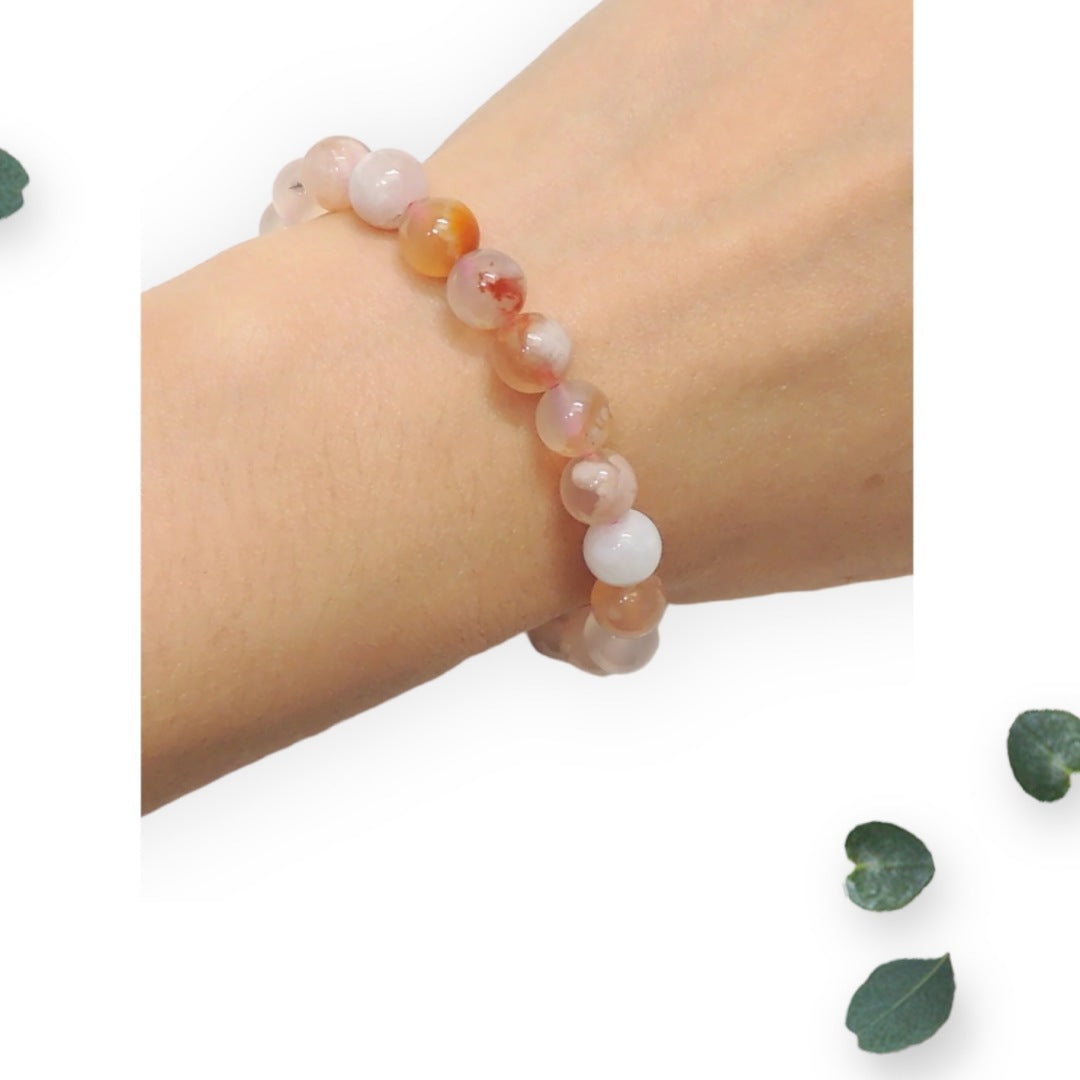 Flower Agate Stone Bracelet