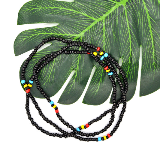 Black Tribal Waist Beads