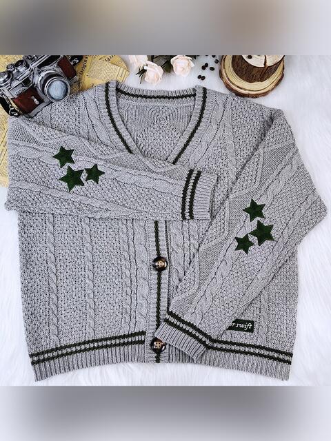 Star Button Down Cardigan