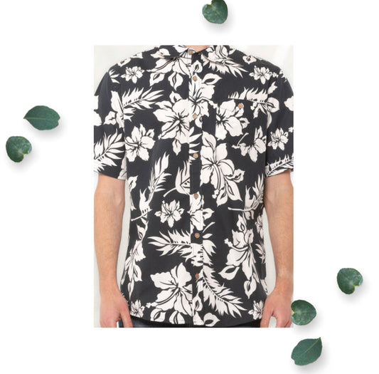 Men’s Weatherproof Hawaiian Prints Button Down  Shirt