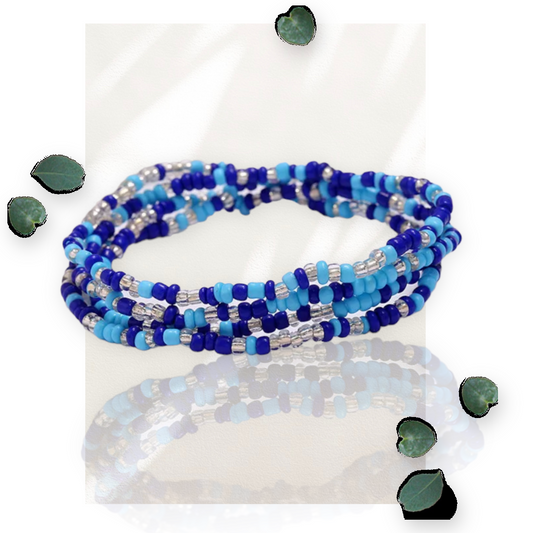 Blue Wave Waist Beads