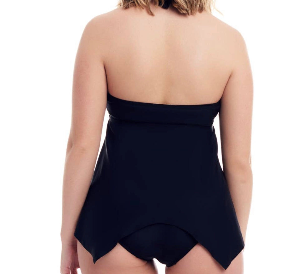 CG Black Handkerchief Tankini Top