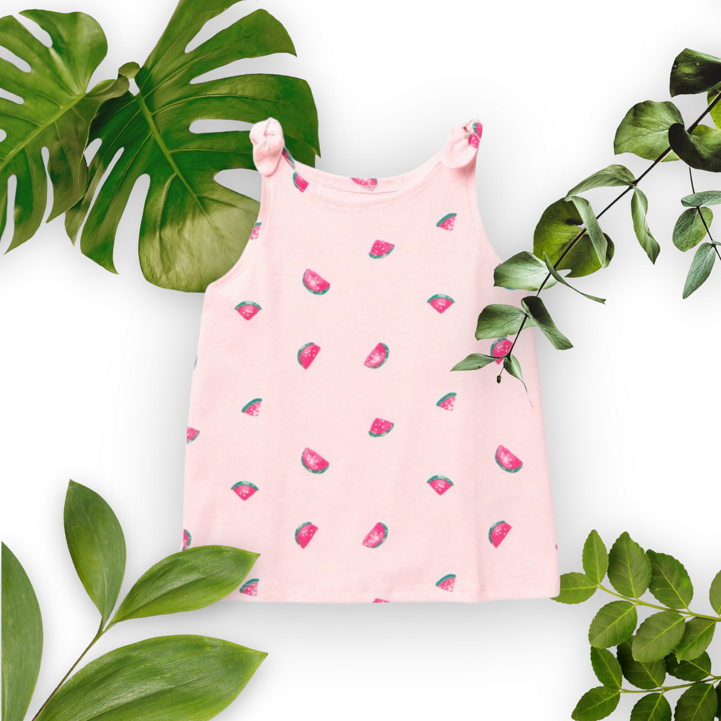 Watermelon Print Knot Tank Top(Toddler)