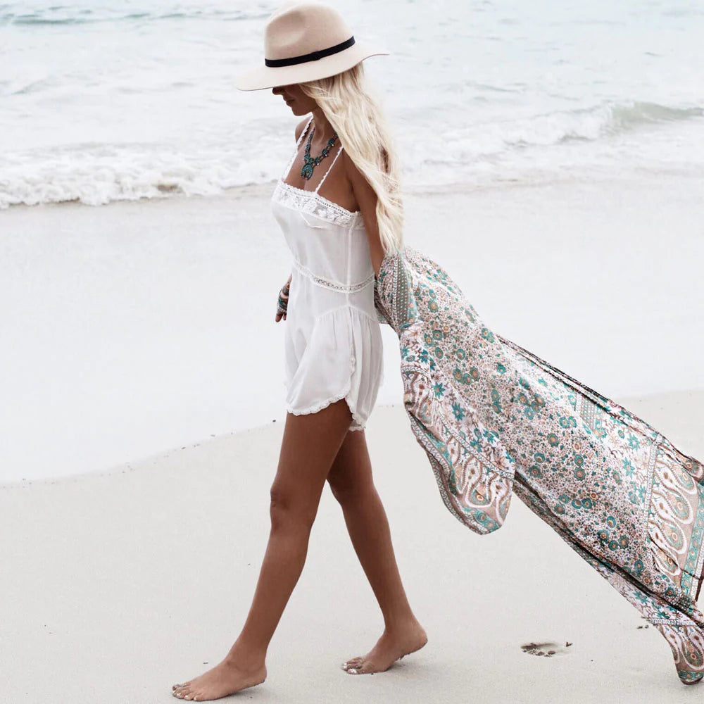 Sheer Vintage Women’s Kimono Beach Cover Up